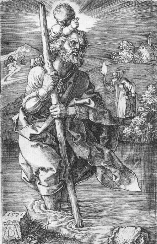 St Christopher Facing to the Right by DÜRER, Albrecht