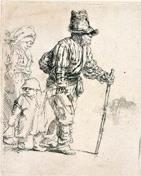 Peasant family on the tramp by REMBRANDT Harmenszoon van Rijn
