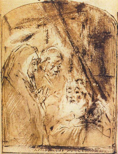Simeon with the Christ Child in his arms by REMBRANDT Harmenszoon van Rijn